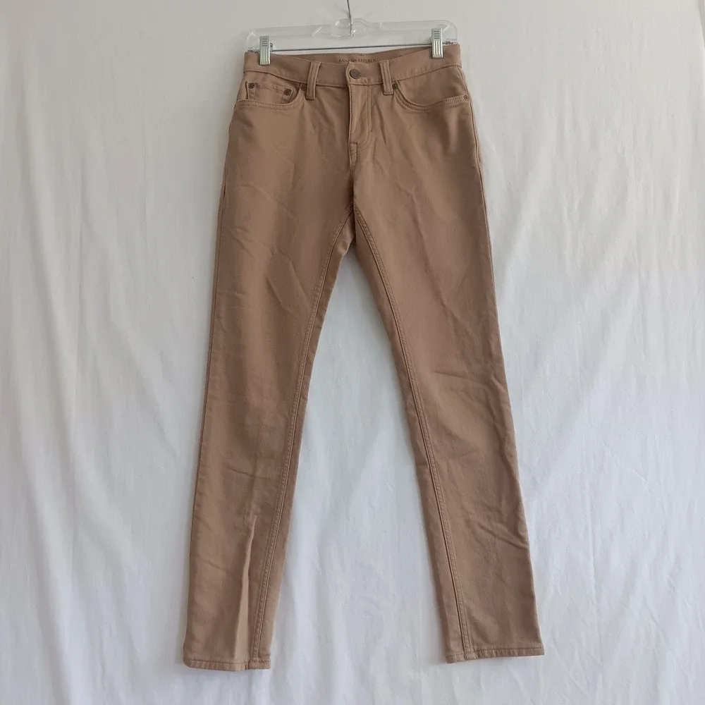 Banana Republic Traveler Pants Mens 28x32 *28x31 Tan Skinny Fit Chino Khakis